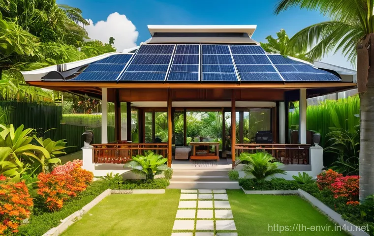 기후 변화와 글로벌 경제 - **Prompt 1: Modern Thai Home with Solar Rooftop**
    "A vibrant, sunny daytime scene of a modern, t...