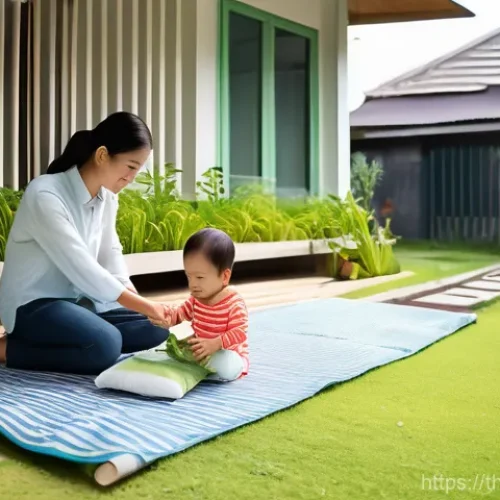 전 세계 환경 협약 - **A hopeful scene depicting a modern Thai family actively engaged in sustainable living within their...