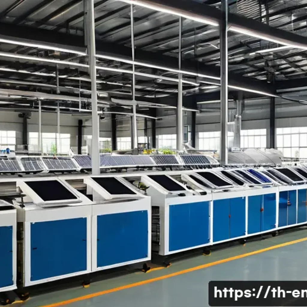 환경 문제와 기업의 사회적 책임 - A modern Thai factory interior showcasing sustainable production processes: solar panels on the roof...